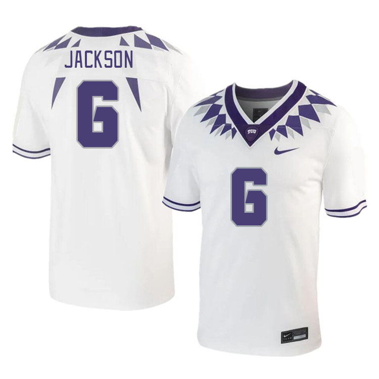 Men #6 Chase Jackson TCU Horned Frogs 2023 College Footbal Jerseys Stitched-White